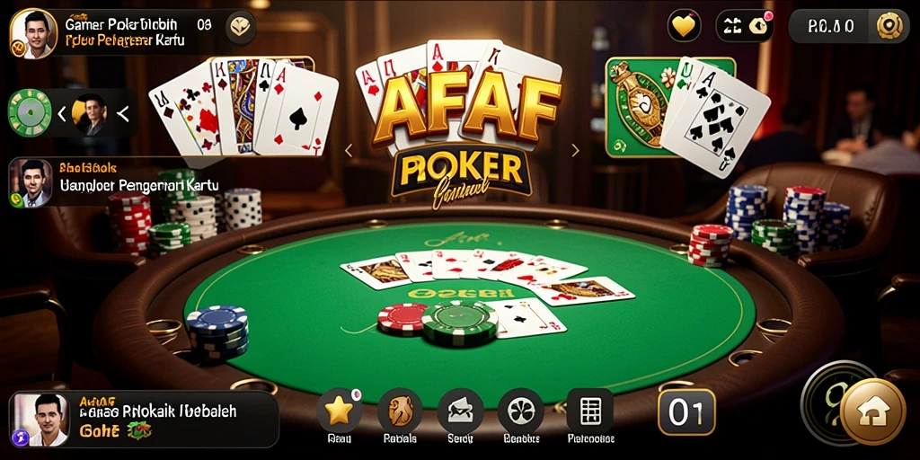 Screenshot AFAF menampilkan aksi seru permainan Poker.