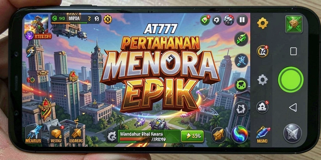 Tampilan gameplay <strong>AT777</strong> yang menegangkan dalam mode Tower Defense
