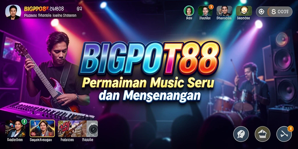 Tampilan gameplay seru dalam BIGPOT88 dengan lagu-lagu menarik.