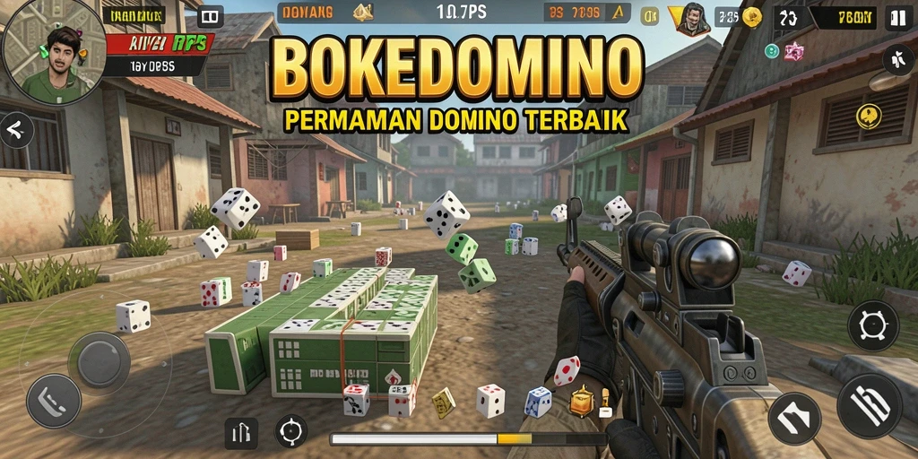 Tampilan gameplay BOKEDOMINO yang seru dan menarik.