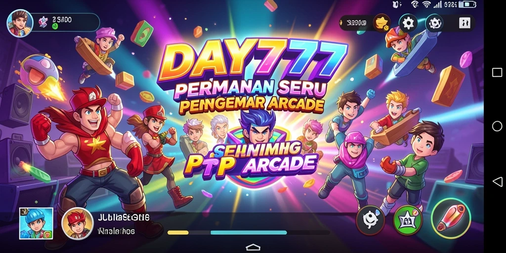 Tampilan seru gameplay DAY777 dengan aksi Arcade yang mendebarkan.