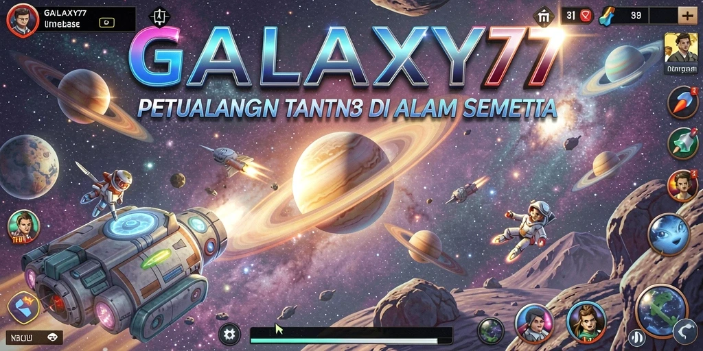 Tampilan gameplay GALAXY77 yang menakjubkan dengan pertempuran yang mendebarkan.