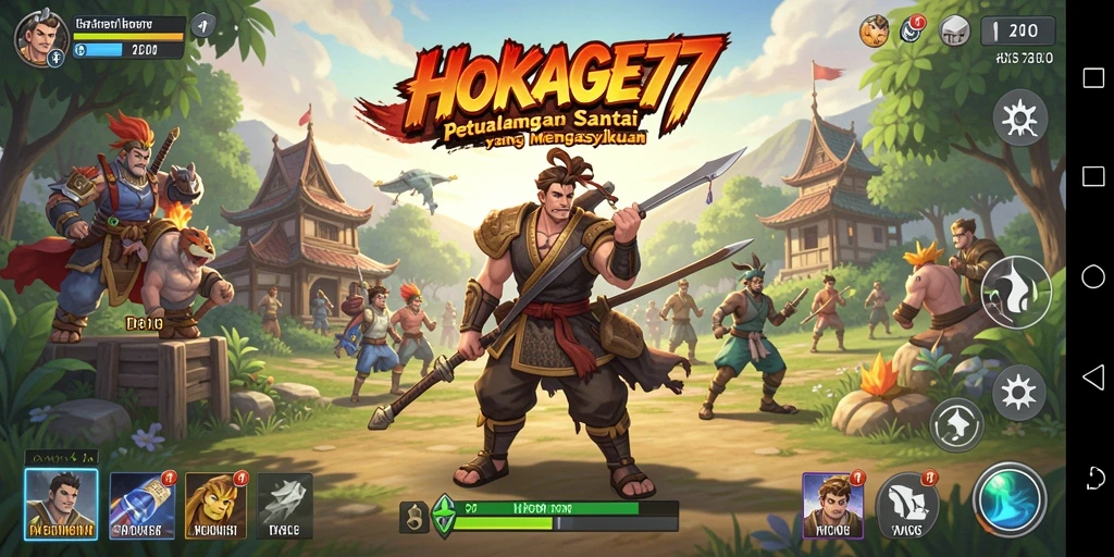 Tampilan gameplay HOKAGE77 yang cerah dan menghibur.