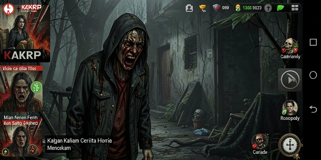 Tampilan gameplay KAKRP yang mencekam dan penuh ketegangan.