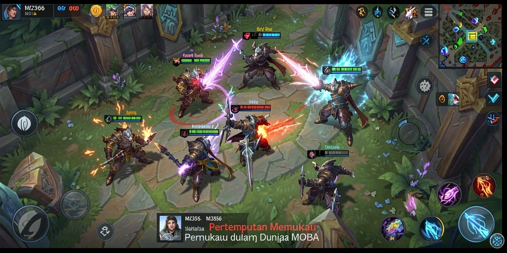 Tampilan gameplay MZ356 yang mendebarkan dengan pertarungan tim.