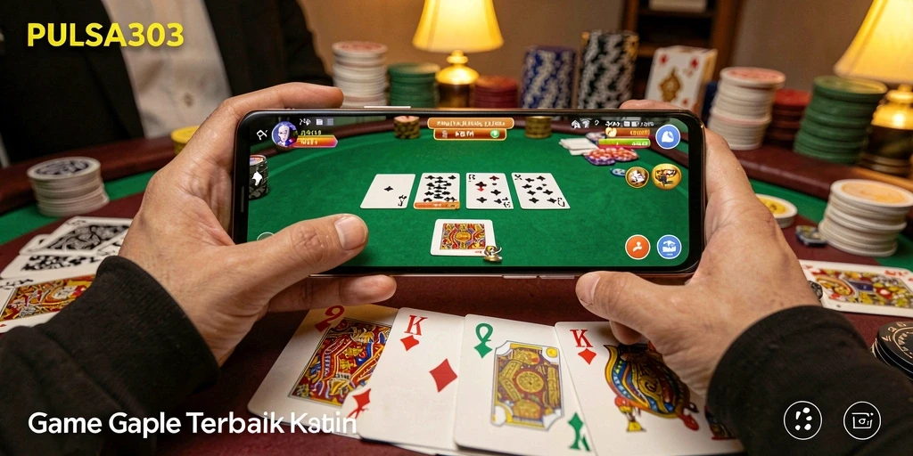 Screenshot PULSA303 menampilkan gameplay seru dalam permainan Gaple.